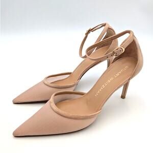 Stuart Weitzman 80mm Heel Pumps Ankle Straps Women's Pink Size US5.5 EU36